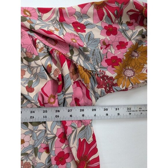 Fray Floral Peasant Top Size Small/ 0-6 Style #T16804 Prairie Blouse - Picture 7 of 7